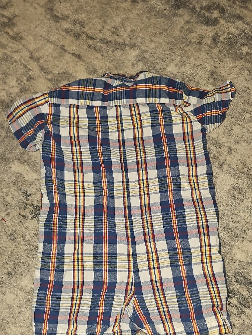 Ralph Lauren Toddler Short-Sleeve Plaid Button Romper - Blue, White & Red